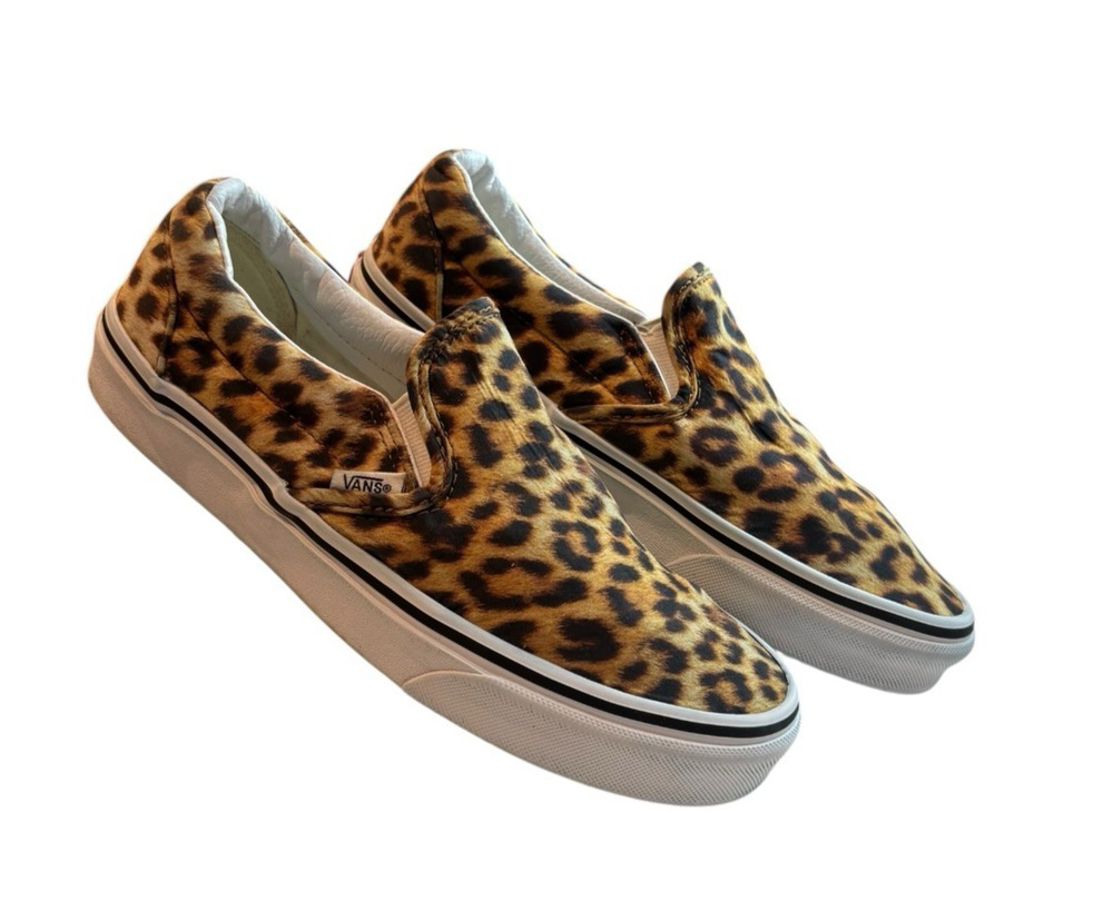 Vans Classic Slip-On Leopard Cheetah Animal Print Shoes Women’s 7.5 Men’s 6